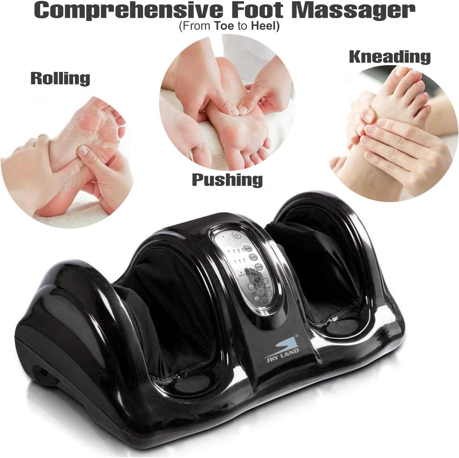 Foot Massager Machine | Shiatsu Foot & Calf Massager For Reflexology Kneading & Rolling with Remote Control | Promotes Blood Circulation & Relieves Foot Pain | EM-2158, Black - Image 3