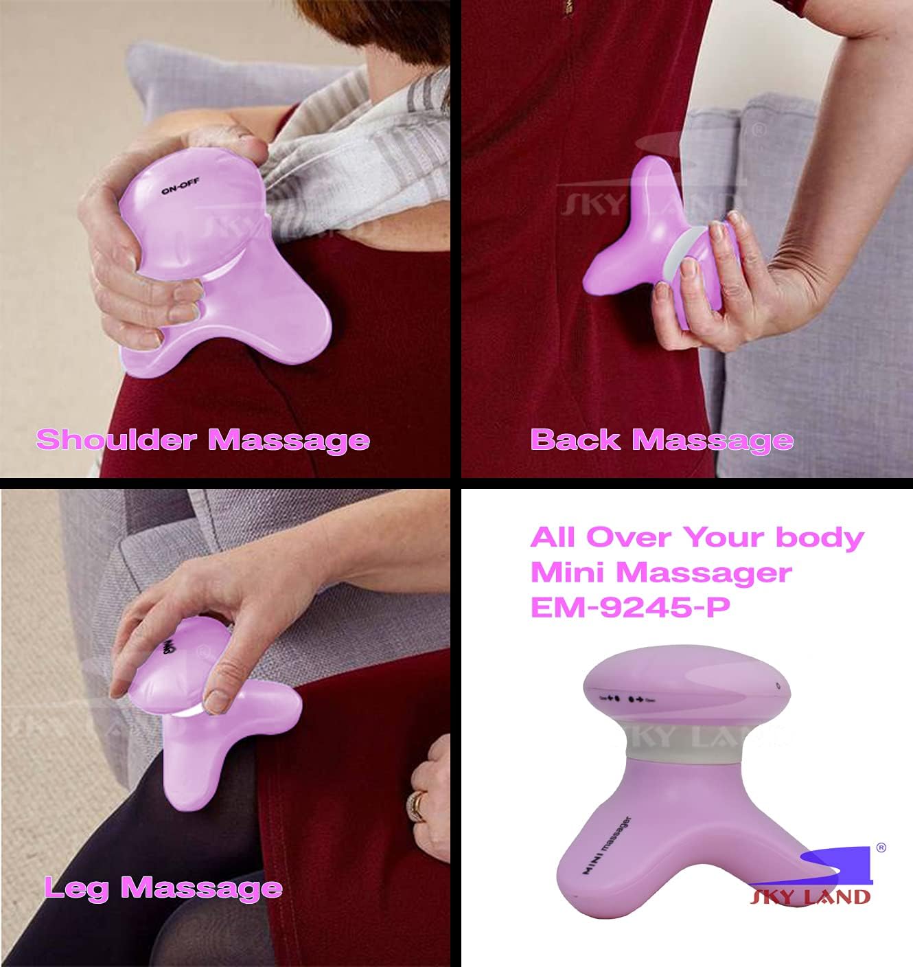 Waterproof Mini Massager EM-9245-P, Pink - Image 5