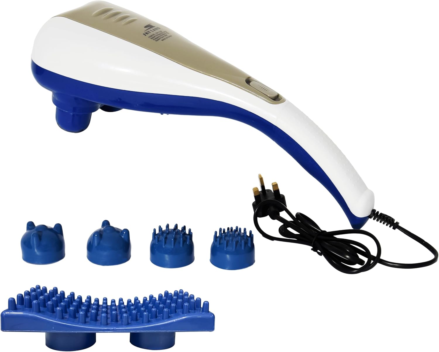 Powerful Handheld Massager Neck Back Massager Deep Tissue Percussion Massage for Shoulder, Leg, Foot, Muscles, Electric Double Head Full Body Massagers, EM-4138