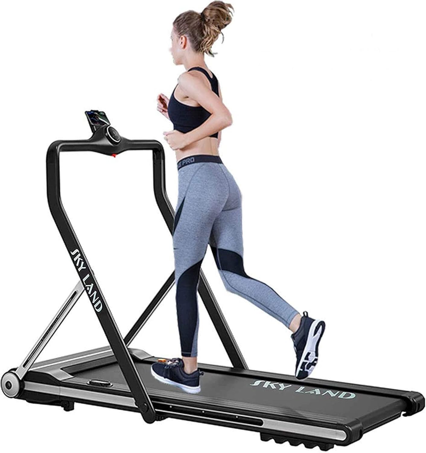2-in-1 Foldable Treadmill with 4.0 HP Peak Motor, Walking Pad & Running Machine, Under Desk Treadmill with Remote Control, Bluetooth Speaker, Shock Absorption, 100 KG Capacity ?C EM-1269