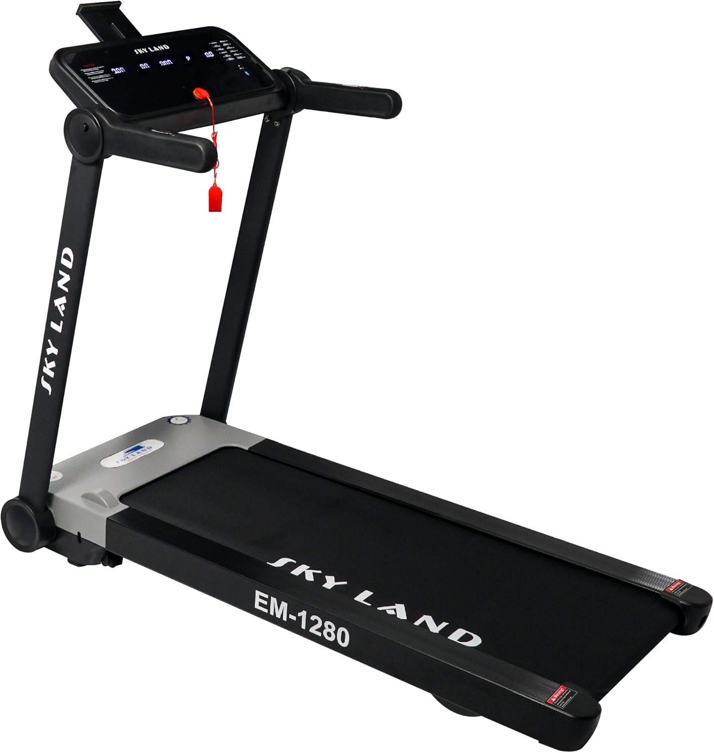 Foldable Home Treadmill | 4 HP Peak Motor, 12 km/h Speed, 12 Programs | Compact Running Machine for Home Gym with LCD Display & MP3 Speakers | Max User Weight 100KG EM-1280