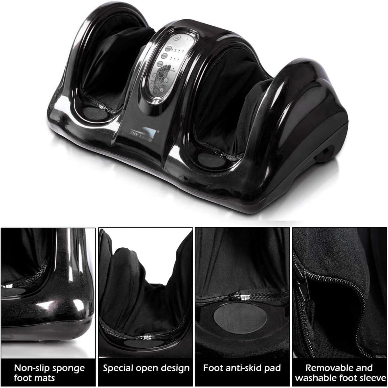 Foot Massager Machine | Shiatsu Foot & Calf Massager For Reflexology Kneading & Rolling with Remote Control | Promotes Blood Circulation & Relieves Foot Pain | EM-2158, Black - Image 4