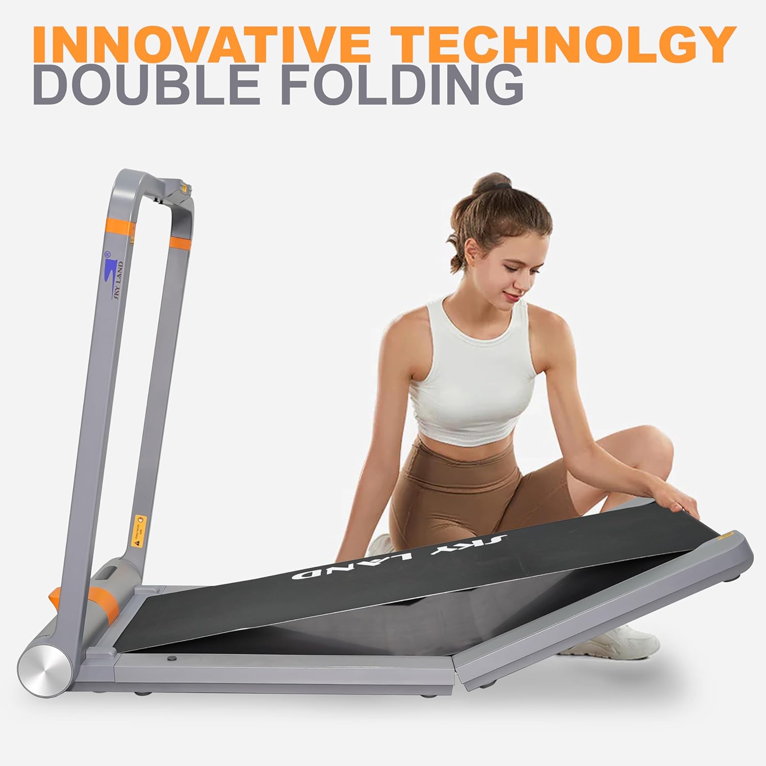 2-in-1 Walking Pad Treadmill ?C Double Foldable Compact Treadmill for Home & Office, 2.25HP Motor, Bluetooth & Zwift App, Under Desk Running Machine with Remote Control | EM-1288-PRO - Image 2