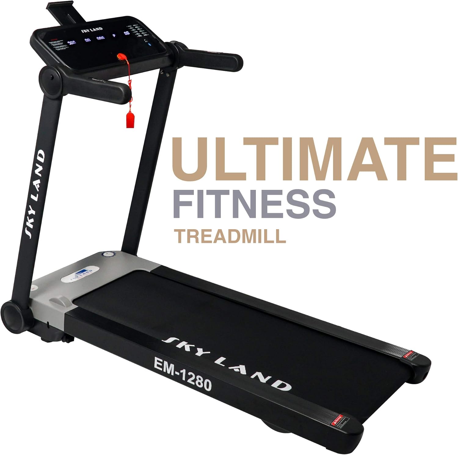 Foldable Home Treadmill | 4 HP Peak Motor, 12 km/h Speed, 12 Programs | Compact Running Machine for Home Gym with LCD Display & MP3 Speakers | Max User Weight 100KG EM-1280 - Image 7