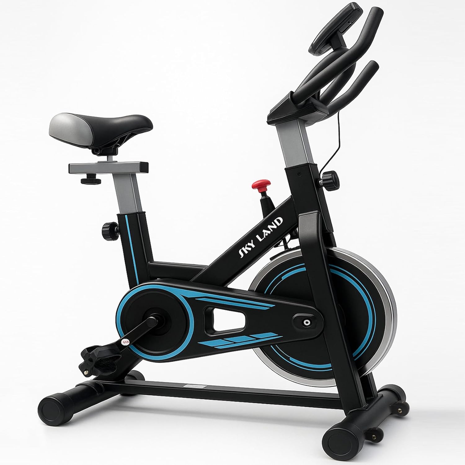 Spinning Bike ?C Indoor Exercise Bike for Home Cardio Workout, 5KG Flywheel, Adjustable Saddle Height, Compact Design, Max User Weight 110KG, PP+Steel Frame, Model EM-1573