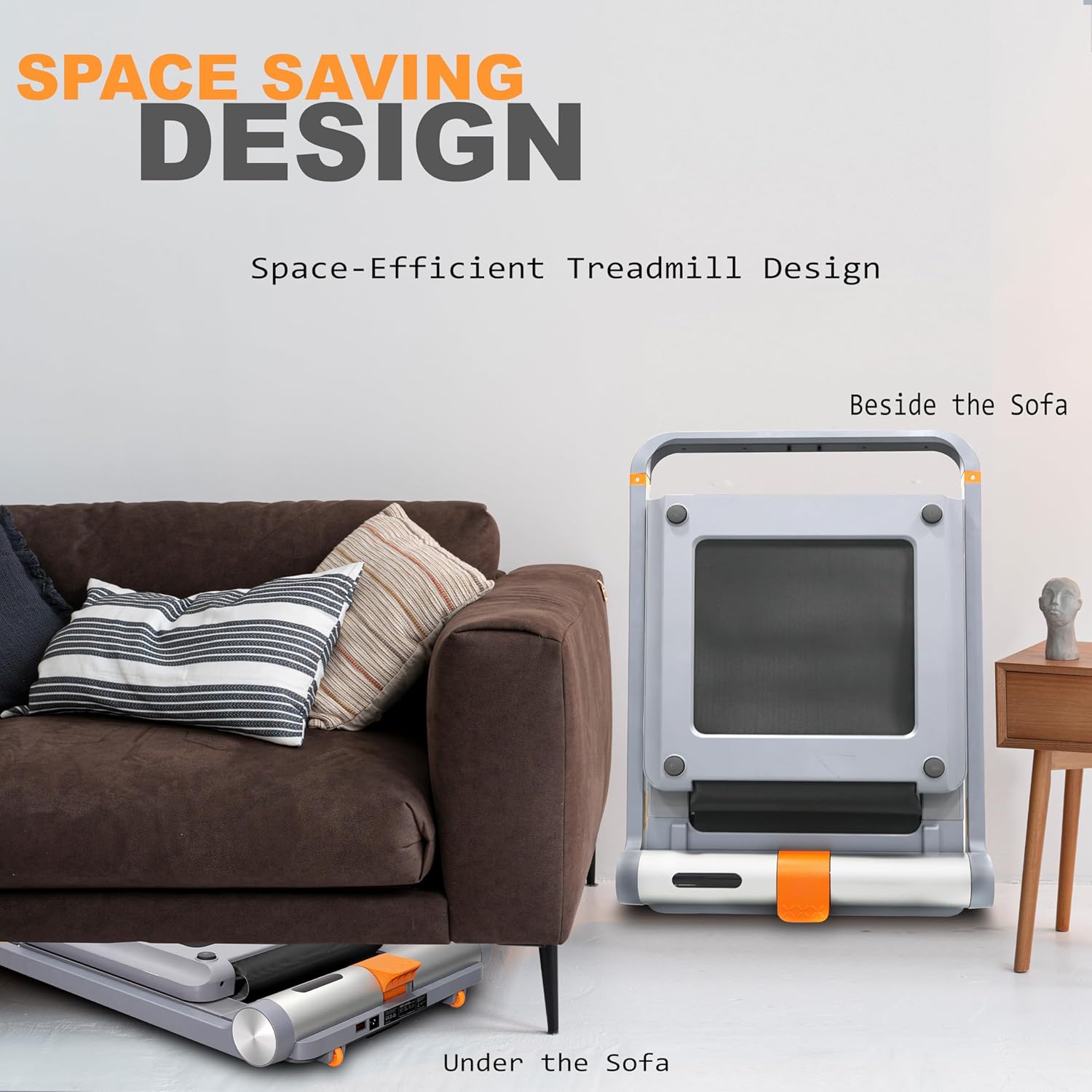 2-in-1 Walking Pad Treadmill ?C Double Foldable Compact Treadmill for Home & Office, 2.25HP Motor, Bluetooth & Zwift App, Under Desk Running Machine with Remote Control | EM-1288-PRO - Image 4