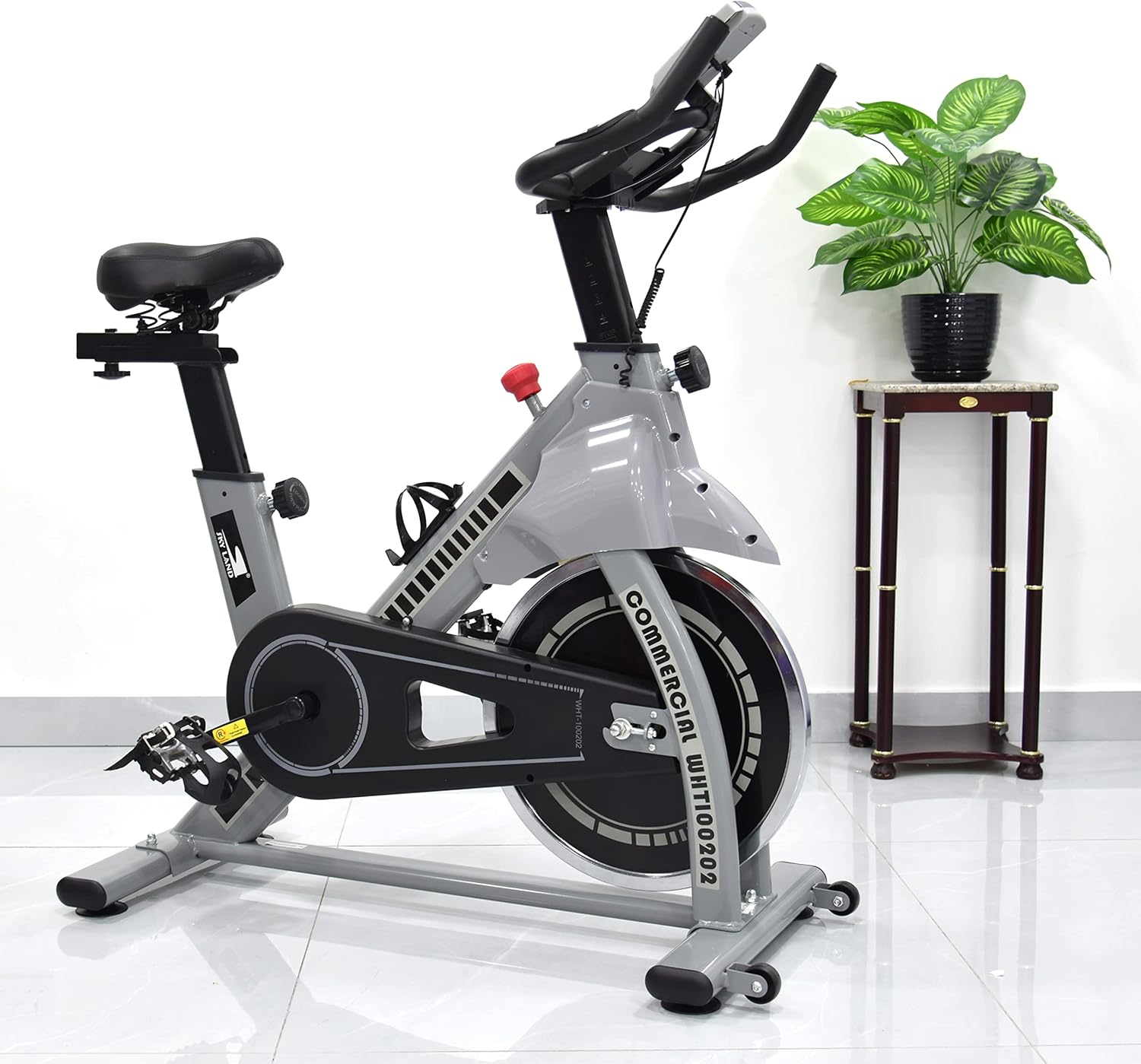 Exercise Bike for Home Cardio | Heavy-Duty Spin Bike with 28 LBS Flywheel, Adjustable Seat & Handlebar, LCD Monitor, Belt Drive Quiet Cycling Workout ?C EM-1560-W - Image 2