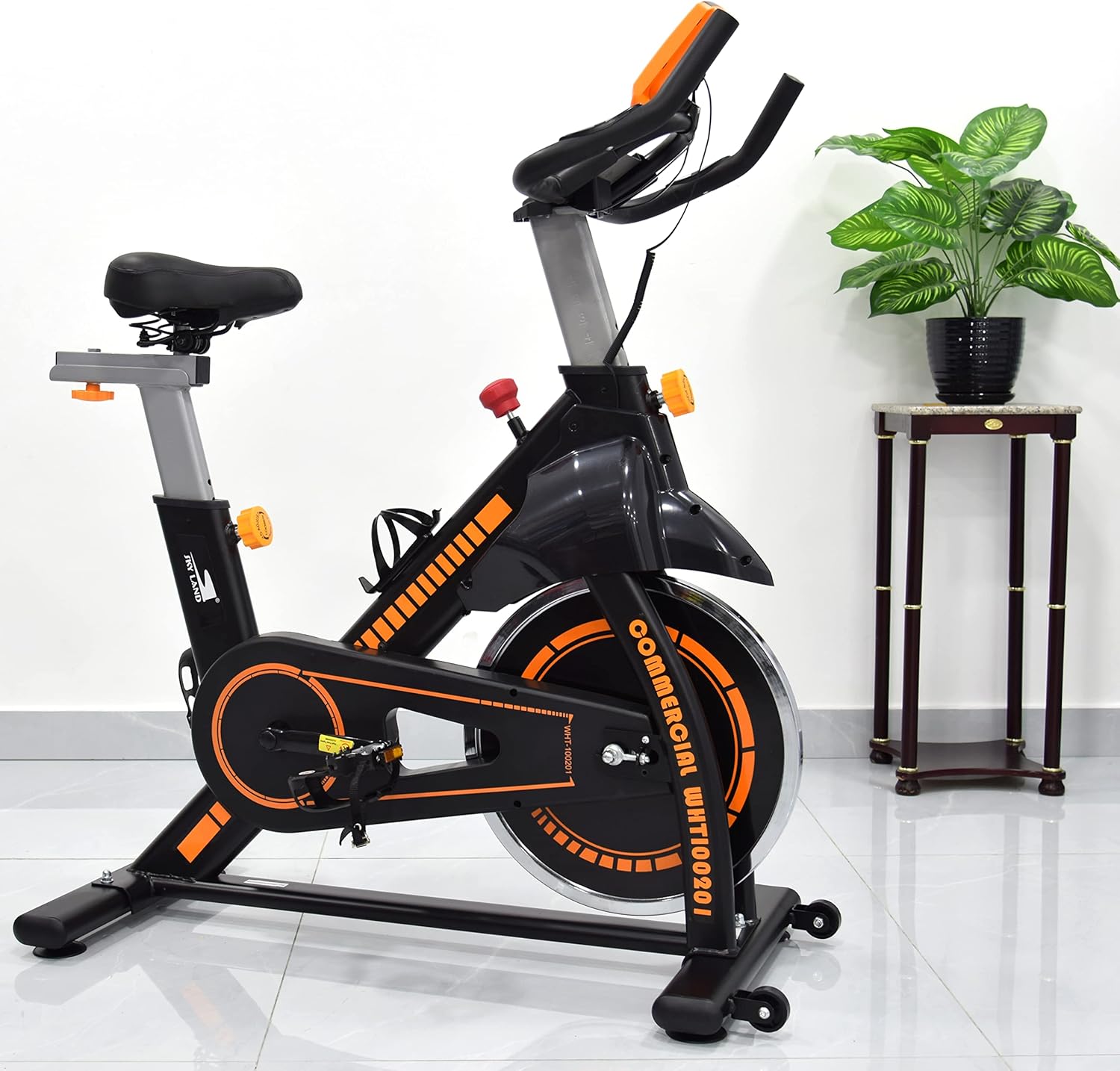 Exercise Bike for Home Cardio | Heavy-Duty Spin Bike with 28 LBS Flywheel, Adjustable Seat & Handlebar, LCD Monitor, Belt Drive Quiet Cycling Workout ?C EM-1560-O - Image 2