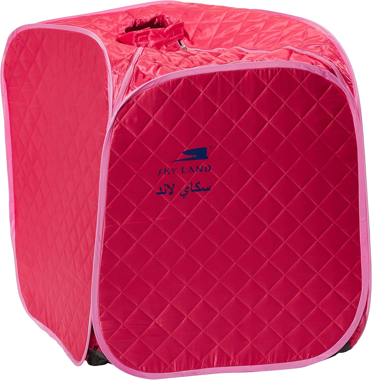 Portable Steam Sauna, Home Spa Sauna Tent with LED Steam Generator, Remote Control, Folding Chair & Foot Massager, Personal Relaxation & Detox Therapy for Men & Women (Pink, Small) EM-9209