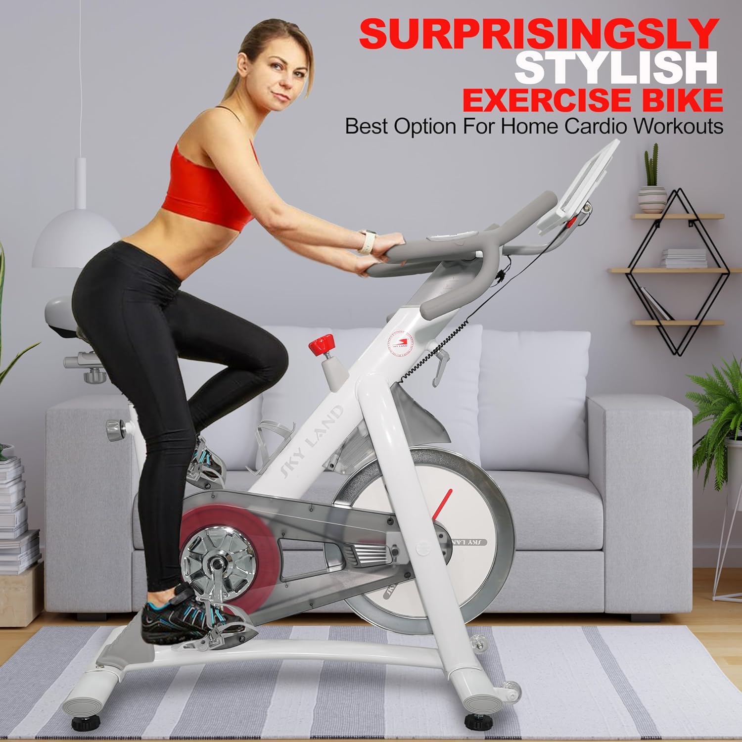 Magnetic Exercise Bike: Versatile Indoor Cycling Stationary Bike for All, Home Cardio Workout with Belt Drive System and Adjustable Comfort-EM-1568-W - Image 2