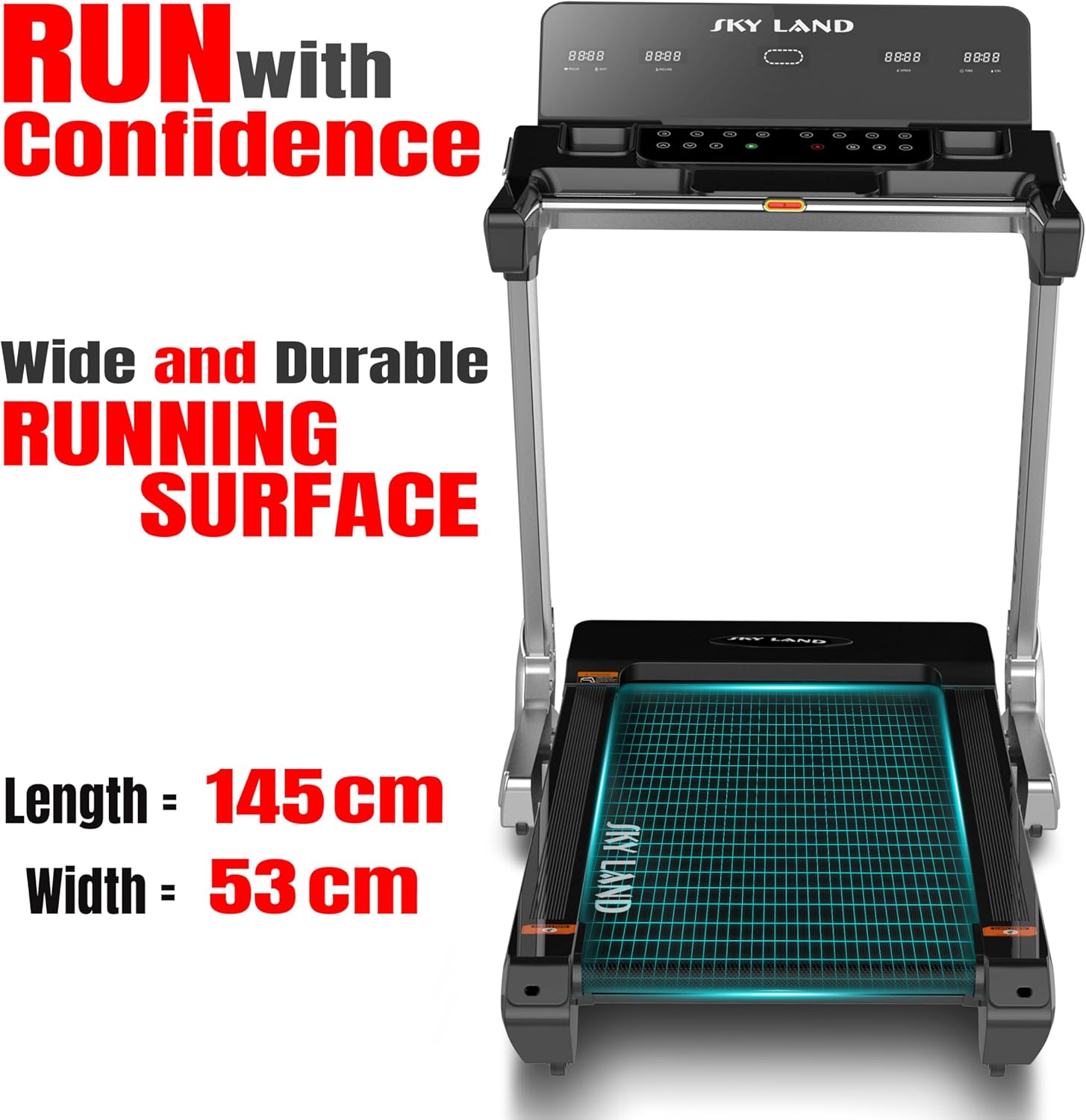 Treadmill Auto Incline Running Machine 5.0HP Peak Motor Bluetooth App Sync, Treadmill Foldable Design 130KG Capacity Wide Belt Home Gym Fitness EM-1205 - Image 6