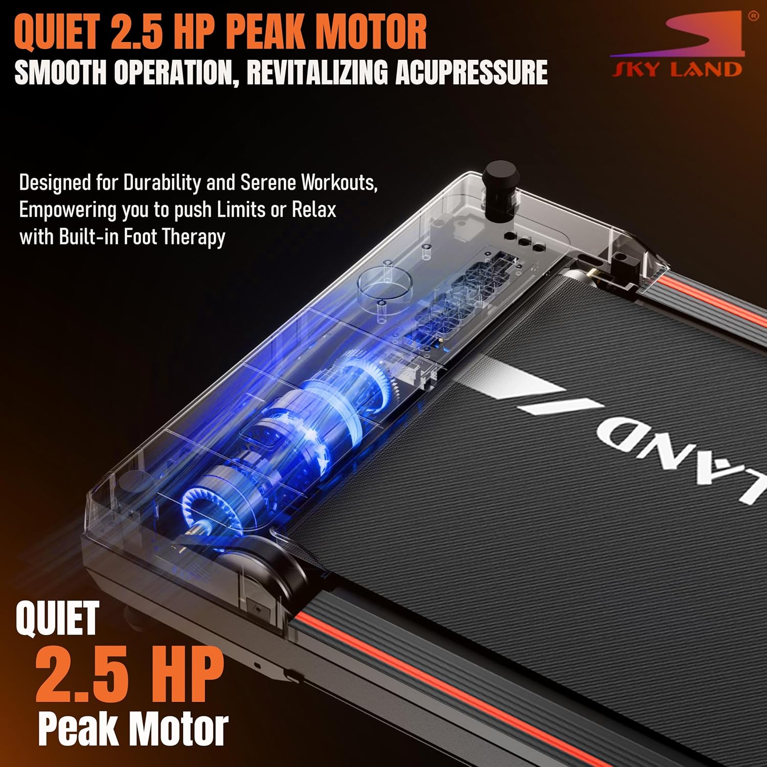 2-in-1 Walking Pad with Massager Pad, 2HP Peak Motor, LED Display, Remote Control, Dual-Side Design for Walking & Massage, Compact Slim Treadmill for Home & Office, 100KG Capacity, EM-1309 - Image 6