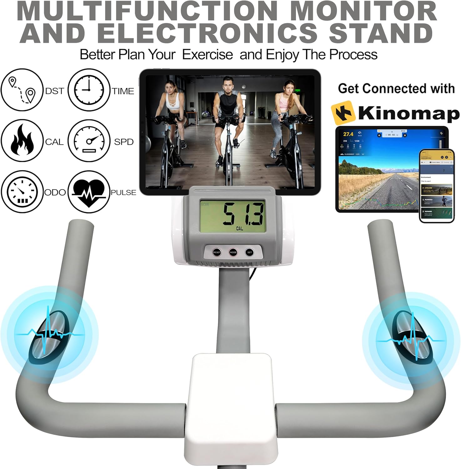 Magnetic Exercise Bike | Indoor Stationary Cycling Bike with 6KG Flywheel, 100-Level Resistance, Adjustable Seat & Handlebar, FS App & Digital Display, Home Cardio Fitness ?C EM-1566 - Image 4